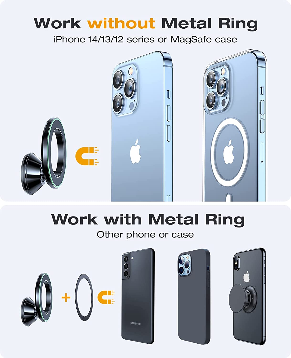 VICSEED 𝓱𝓪𝓵𝓸 Magsafe Car Mount [20 Strongest Compact Dashboard Phone Holder