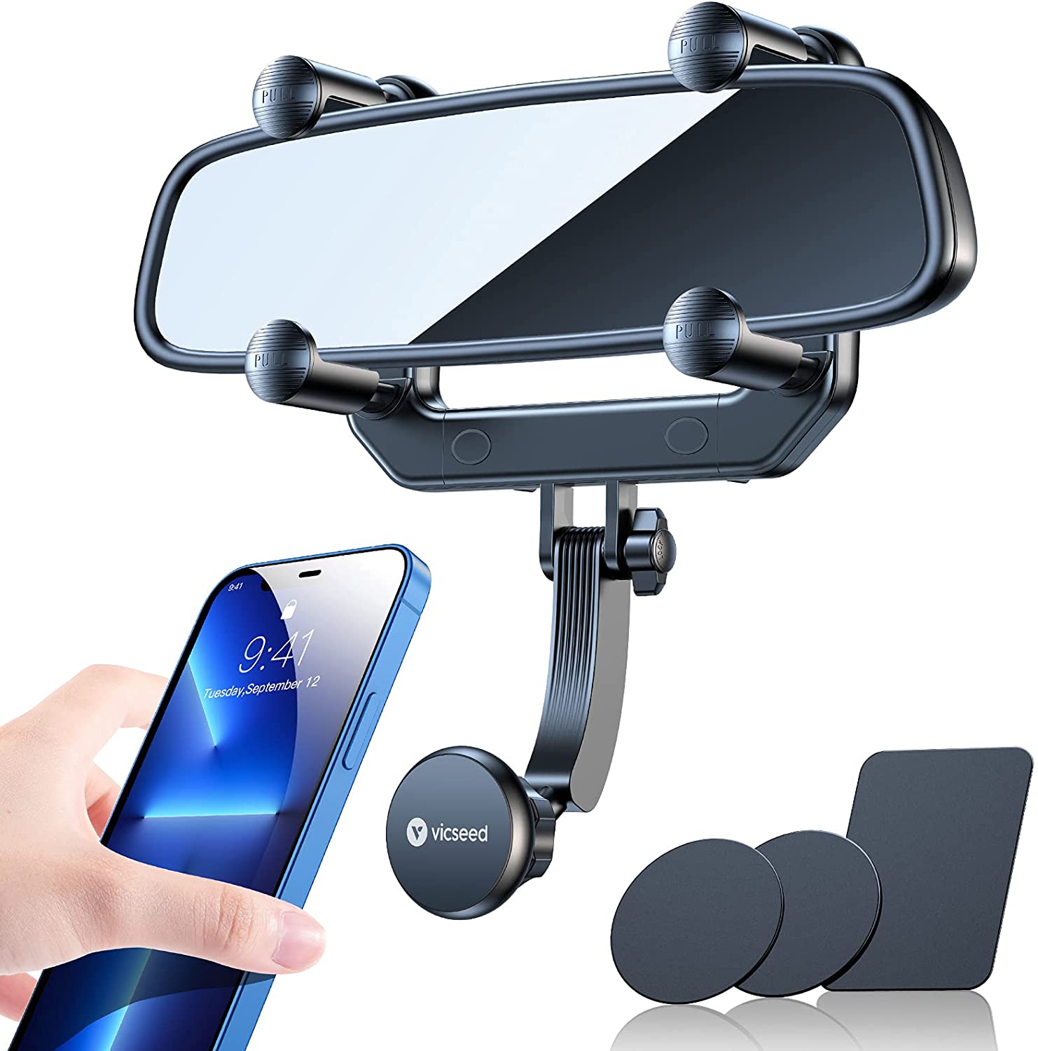 Car Phone Holder, [Thick Cases Friendly] Car Phone Holder Mount, Hands-Free  Phone Mount for Car Fit for iPhone for Samsung and Smartphone