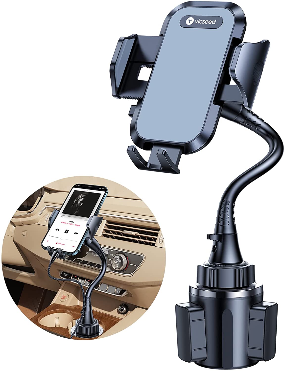 Car Cup Holder Phone Mount, TSV Universal Adjustable Gooseneck Cup